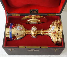 Solid silver gilt antique French Gothic Chalice.